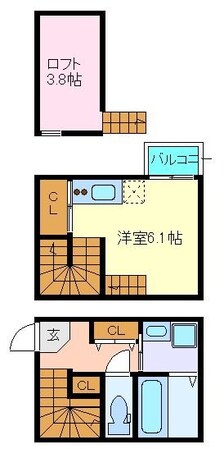 六丁の目駅 徒歩7分 1-2階の物件間取画像